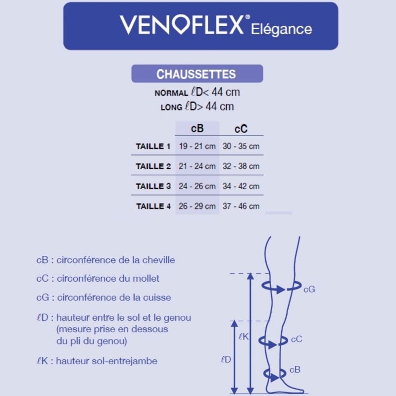 Venoflex Elégance Chaussette Pieds Fermés De Contention Homme Classe 2 Noir